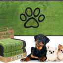 Qeils Reusable Dog Pee Pads, 2 Pack Super Absorbent & Leakproof Washable Puppy Pads with Soft Green Top Layer, for Potty Training, Crates, Couch, Car Seats & Pet Beds, 24"x 48"