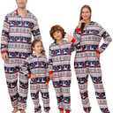Christmas Onesie Pajamas Family Vacation Novelty One-piece Hooded Matching PJs Allover Pattern Sleepwear Nightwear (XX-Large, Snowflake Deer)