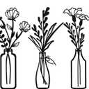 Hotop 3 Pieces Metal Flower Wall Decor Metal Vase Door Art Wall Sculptures Hanging Flower in Vase Hanging Iron Decor for Living Room Kitchen(Black)