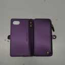 Defencase for iPhone 16E/17E Case Wallet with RFID Blocking Card Holder Slots for Women Men, Elegant PU Leather Magnetic Snap Flip Wristlet Strap Zipper Wallet Phone Cases for iPhone 17e & 16e, Purple