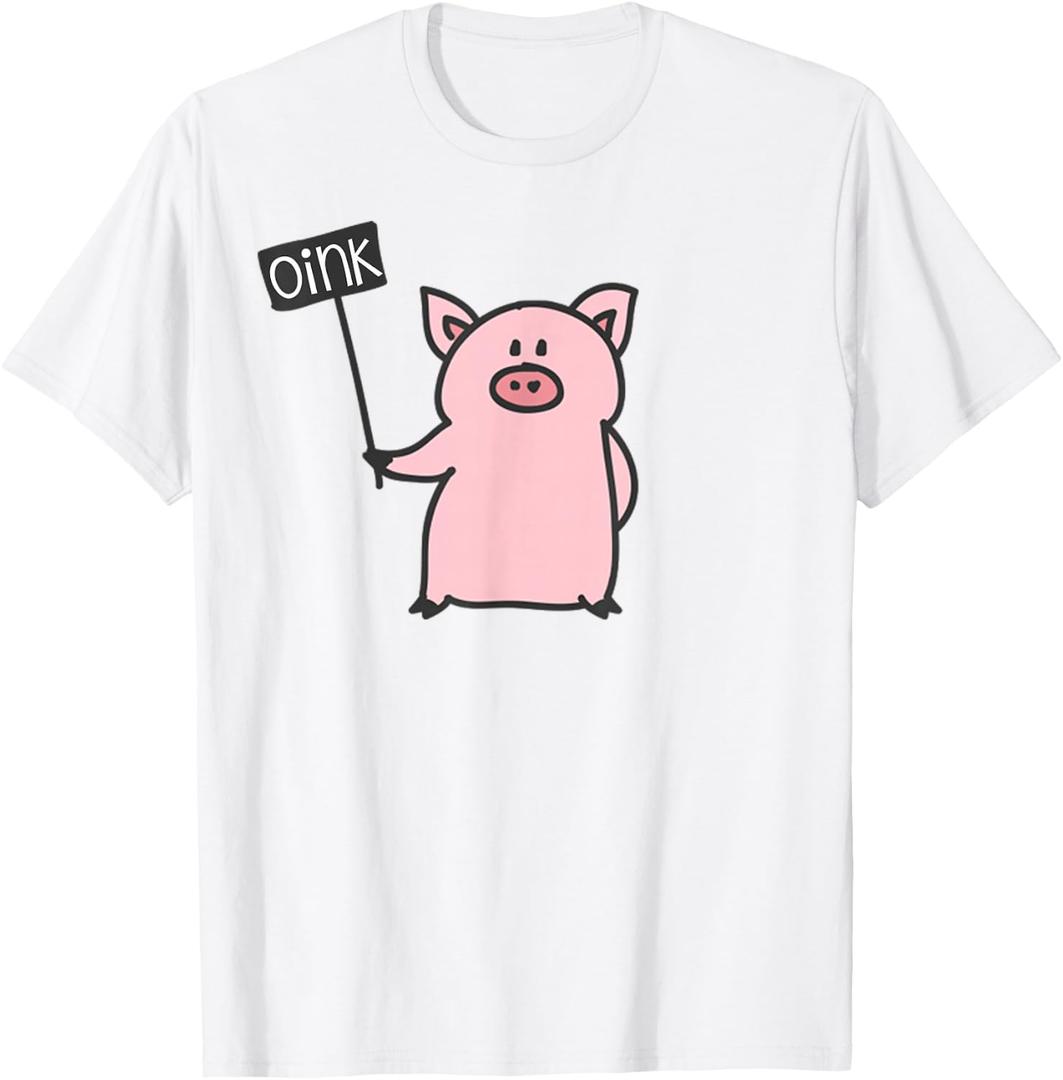 Cute Pig Oink & Piggy Pajama Piglet T-Shirt, M