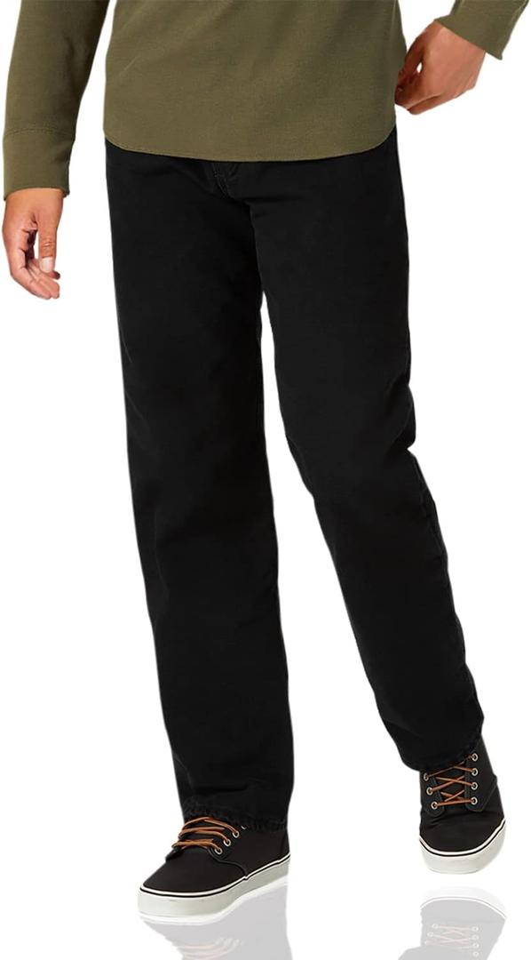 Wrangler Authentics Men's Fleece Lined Five Pocket Jean (30W x 30L, Black Denim)