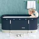 Portable Bathtub Kit, Foldable Soaking Bathing Tub for Adults, Shower Stall, Separate Family Bathroom SPA Tub, Ideal for Hot Bath Ice Bath(Minimalist style)