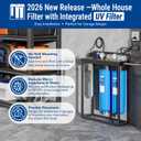 HQUA WF3-03 3-Stage Free-Standing Whole House Water Filtration System, UV Filter Included, Reduces Heavy Metals (Lead, Mercury, Arsenic, Cadimum, Chromium), PFAS, Chlorine, Sediment, Odor, and VOC’s