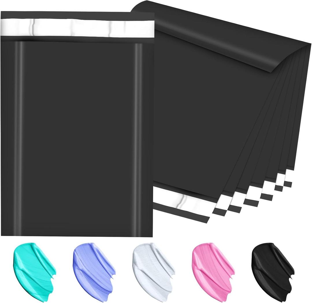 Poly Mailers 10x13 Inch 200 Pcs, Black Shipping Bags, Mailing Envelopes with Self Seal Adhesive Strip, Waterproof and Tear-Proof Poly Bags for Non-Fragile Items