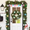 30Pcs Wooden Snowflake Ornaments, White Christmas Tree Hanging Decorations DIY Craft Wood Cutouts for Xmas, Rustic Unfinished Wood Snowflakes with Twine for Crafts and Holiday Decor