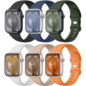 Maledan Compatible with Apple Watch Band 38mm 40mm 41mm 42mm 44mm 45mm 49mm 46mm Women Men, 6 Pack Silicone Sport Band Strap Wristband for Apple Watch iWatch Bands Series 11 10 9 8 7 6 5 4 3 SE Ultra