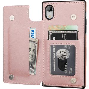 Bocasal Wallet Case for iPhone Xr Wallet Case with Credit Card Holder Premium Soft PU Leather Kickstand Shockproof Magnetic Closure 6.1 inch(Rose Gold)