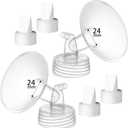 24mm Breast Pump Parts Replacement Kit Compatible with Spectra S1 S2, Flange & Duckbill Valve Set, BPA Free Accessories, 6 Pack