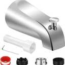 Universal Tub Spout for 1/2" Copper Pipe, 1/2" IPS and 3/4" IPS, Bathtub Spout with Diverter and Adapter and Hex Wrench (Chrome)