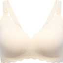 Momcozy Nursing Bras for Breastfeeding, Seamless Pregnancy Maternity Bra Wireless Classic Jelly Strip Support Nursing Bra (X-Large Plus, Cream)