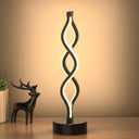 NUR Infinity Spiral LED Table Lamp Black, Dimmable Metallic Bedside Lamp with Touch Controller, 3 Colour Temperature, 15.8 Inch Height, Decorative Lamp for Home, Living Room