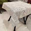 Newspaper Tablecloth Cotton Linen Square Newspaper Printed Table Cloth with 55X55 inch,Washable Morden Style Table Cover for Dinner, Party, Picnic, Home Decor