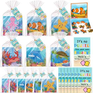 Resurhang 24 Sets End of Year Student Gifts from Teacher Bulk Under the Sea Magnetic Puzzle Party Favors Set Magnetic Puzzle Books Bulk for Kids Preschool Kindergarten Graduation Gifts