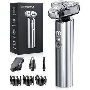 Electric Razor for Men, Rechargeable Shavers for Men with Nose Hair Trimmer