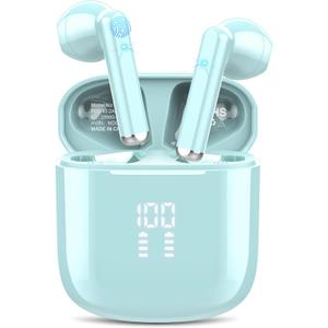 OYIB Wireless Earbuds, Bluetooth 5.3 Headphones with 4-Mics ENC Clear Call, Bluetooth Earbuds Touch Control 25Hour Stereo Sound with LED Power Display, Waterproof Earphones Sprot for Workout