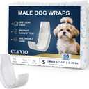 Dog Diapers Male Small, Disposable Wraps Belly Bands, 12-19", 50 Ct | 6-layer absorbent core wetness color indicator soft breathable fit leak-resistant for marking, training & senior care