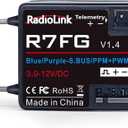 Radiolink R7FG 7 Channels RC Gyro Receiver, Voltage Telemetry Long Range Control, Water-Splash Proof for RC Crawler Drifting Car, Boat, Works for 2.4Gh Radio Controller RC8X/RC4GS V3/RC6GS V3/T8S/T8FB