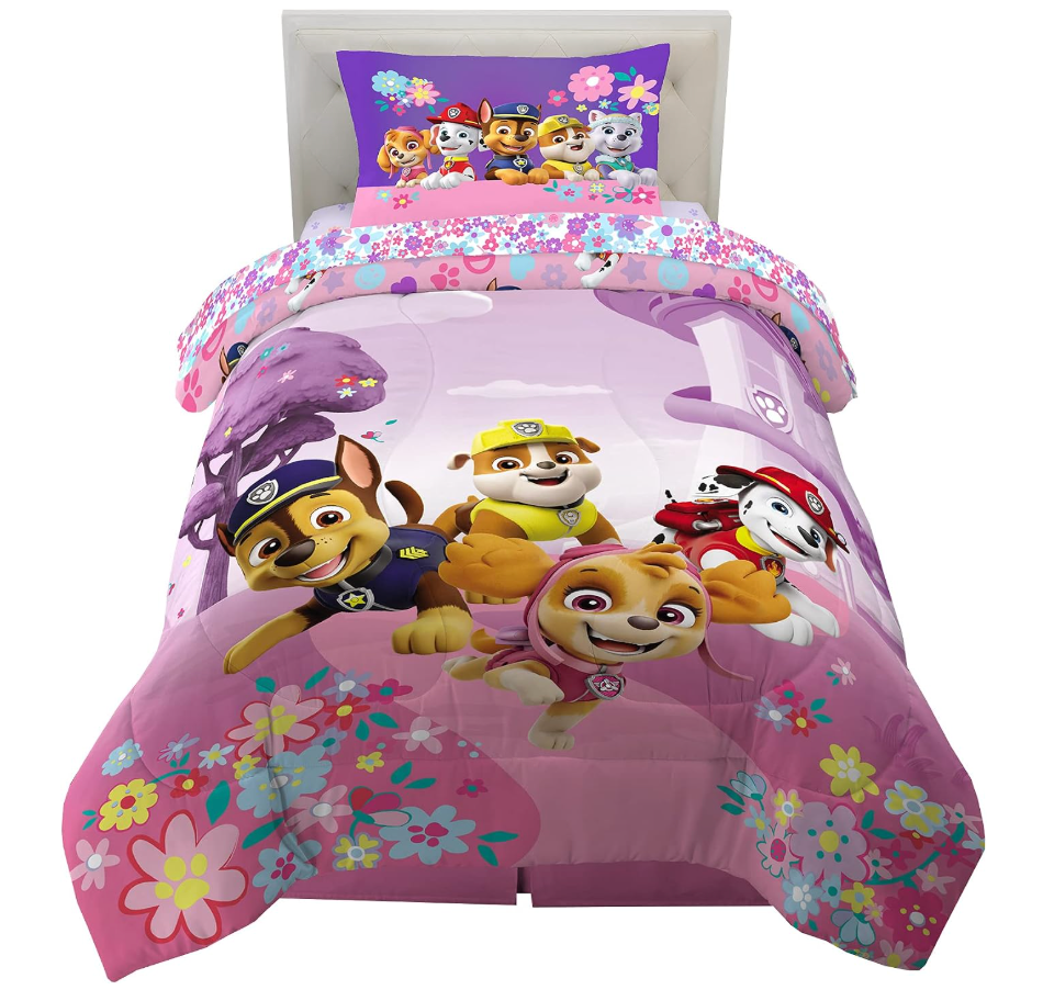 Paw Patrol Girl Kids Bedding Super Soft Comforter and Sheet Set, 4 Piece Twin Size, (Officially Licensed Product) by Franco
