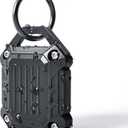 Dovick- Waterproof Airtag Keychain Holder Case,Screw Full Cover Compatible with Apple Air Tag Tracker Key Ring (Black 1Pack)