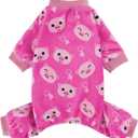 Kosiyi Dog Clothes for Small Dogs Girl Boy Puppy Pajamas, Stretch Fleece Winter Spring Doggie Outfit, Lightweight Velvet Pet Jumpsuit, Pjs, Onesies Dog Apparel, Pink Pig, XS
