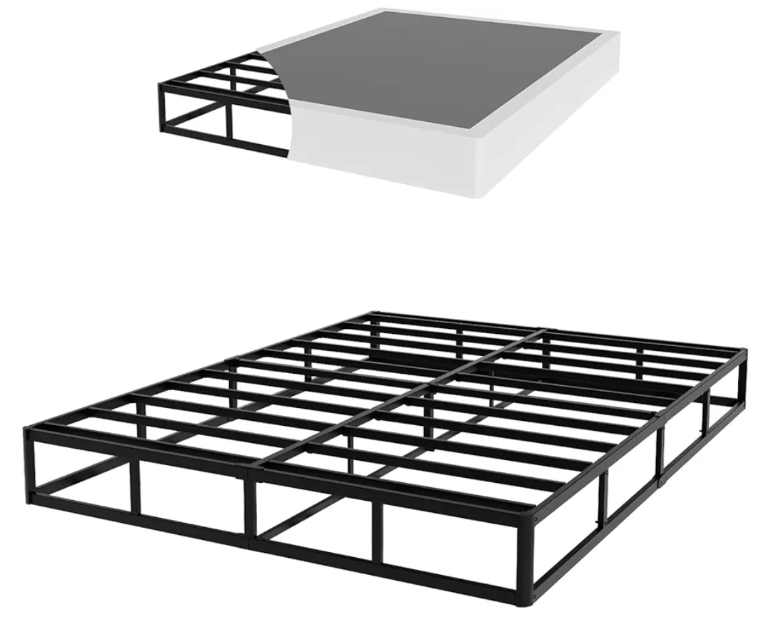 YORMDMO Queen Size Box Spring, 9 Inch Height-Profile Box Springs with Washable Cover, Heavy Duty Metal Mattress Foundations Easy Assembly Noise-Free