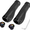 Ergonomic Bike Grips - Widen Holding Rubber Grips with Aluminum LockGrips for Mountain & Road Bikes (Black)