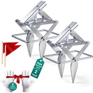 2 PCs Mole Traps Scissors, Reusable Silver Galvanized Steel Scissor Trap for Outdoor Lawn Use & Garden, Easy to Use Design Ensures Quick Capture of Moles Gophers