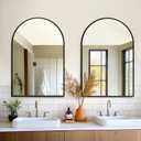 FICTOR Bathroom Mirror for Wall,2 Pack 24x36 Arched Vanity Bathroom Mirror for Over Sink, Metal Framed with HD Shatter-Proof Glass for Entryway, Living Room,Bedroom(Black)