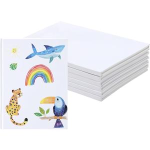 6 Pack White Hardcover Blank Book 6x8 Inch, 40 Pages Hardcover Blank Book for Kid to Write Stories Draw Sketch, Unlined Thick Perforated Pages