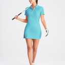 Hiverlay Tennis Dresses for Women with 2 Pockets Built in Shorts UPF 50+ Golf Dress Workout Athletic Dresses (Blue, M)
