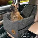 Special Dog Car Seat for Pet Dogs, Super Soft Fabric and Memory Foam Pet Travel Chair, Washable and Removable, Non-Slip Bottom, Durable and Convenient Safety Strap (Gray)