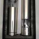 Electric Salt and Pepper Grinder Set - Battery Operated Stainless Steel Mill with Light (2 Mills) - Automatic One Handed Operation - Electronic Adjustable Shakers - Ceramic Grinders