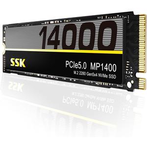 SSK 4TB M.2 NVMe PCIe Gen5 Internal SSD,up tp 14000MB/s Read Speed, TLC NAND with DRAM Cache, High Performance Internal Solid State Drive for Gaming,Laptop,Desktop,AI Computing and Content Creation