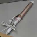 Conair Double Ceramic 1 -Inch Long Barrel Curling Iron, 1 -Inch Barrel Creates Soft Waves, Hair Waver for Use on Medium & Long Hair, White/Rose Gold