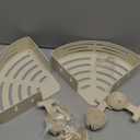 VOLPONE Corner Shower Caddy Suction Cup Shower Shelf Corner No Drilling Bathroom Shower Organizer Storage Rack Adhesive with Towel Bar Hooks(2-Pack, Ivory)