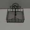 ZOOFOX Metal Napkin Holder with Salt and Pepper Shakers, 2-in-1 Condiment Holder for Table, 4 Compartment Restaurant Wrought Iron Condiment Rack for Party, Camping, Picnic