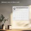 Makaplan Black & White Horizontal Coil Wall Calendar 2025-18 Month Calendar January 2025 to June 2026, 11x13.5 Inches Sleek Black & White Design with Spiral Twin-Wire Binding