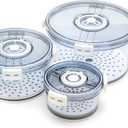 Lettuce Keeper for Refrigerator with Lids Lettuce Crisper 3-Piece Set Date Chronograph Airtight BPA-Free Removable Drain Tray and Air Vents