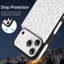 tharlet Compatible with iPhone 17 Pro Case with Card Holder, Cheetah Print PU Leather Kickstand Card Slots for Women Girls, Shockproof Wallet Case for iPhone 17 Pro 6.3''(White)