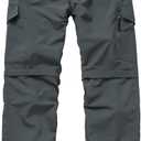 Mens Hiking Pants Quick Dry Lightweight Fishing Convertible Zip Off Safari Trousers (32, 608 Dark Grey)