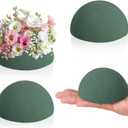 STEFORD 4 PCS Half Ball Floral Foam, Round Floral Dry Foam Blocks Green Flower Styrofoam for Fresh and Artificial Flower Arrangements (3.5 X 1.8 Inches)