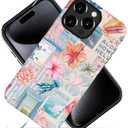 Case for iPhone 12 Pro Max - Slim Fit Anti-Scratch Phone Case for Girl Women - Beachy Collage Aesthetic Turtles Floral (Frosted)