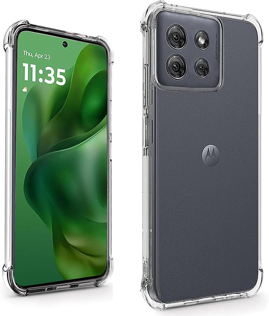 2 x for Motorola Moto G Power 2025 Case, Clear Soft TPU Anti-Yellowing, Wireless Charging Compatible, 4 Corners Airbag Ultra Slim Shockproof Protection Phone Cover for Moto G Power 5G 2025 (Clear)