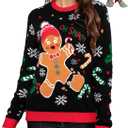 LANPULUX Ugly Christmas Sweaters for Women Pullover Christmas Sweater Funny Novelty Sweater Tops Knitted Party Jumper (Medium)