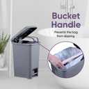 Superio Slim Trash Can with Foot Pedal 2.5 Gallon Step-On Trash Can, Garbage Can, Small Trash Can for Bathroom, Kitchen, Office, Patio, or Backyard Onyx Grey