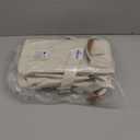 ZHMO Canvas Tote Bag for Women, Women's Bags Crossbody Bags Work Laptop Tote Bag Large Handbags Purse for Travel Nurse Teacher (New Upgrade White With Compartments and Side Cup Holders)