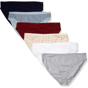 Amazon Essentials Women's Cotton High Leg Brief Underwear, Breathable, Multipacks (4X)