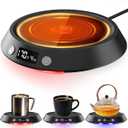 Kepwam Coffee Mug Warmer - 50W Electric Coffee Warmer for Desk 3 Temp Settings & 2-9 Timer Smart Cup Warmer for Desk Candle Warmer Plate with LED Lights Beverage Tea Milk Warmer for Home & Office