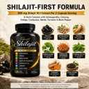 Shilajit Supplement Capsules, 8-Herb Complex, 120 Count | 300 mg Shilajit per Serving with Botanical Extracts; Vegan Friendly, Gluten Free Capsules for Simple Daily Use